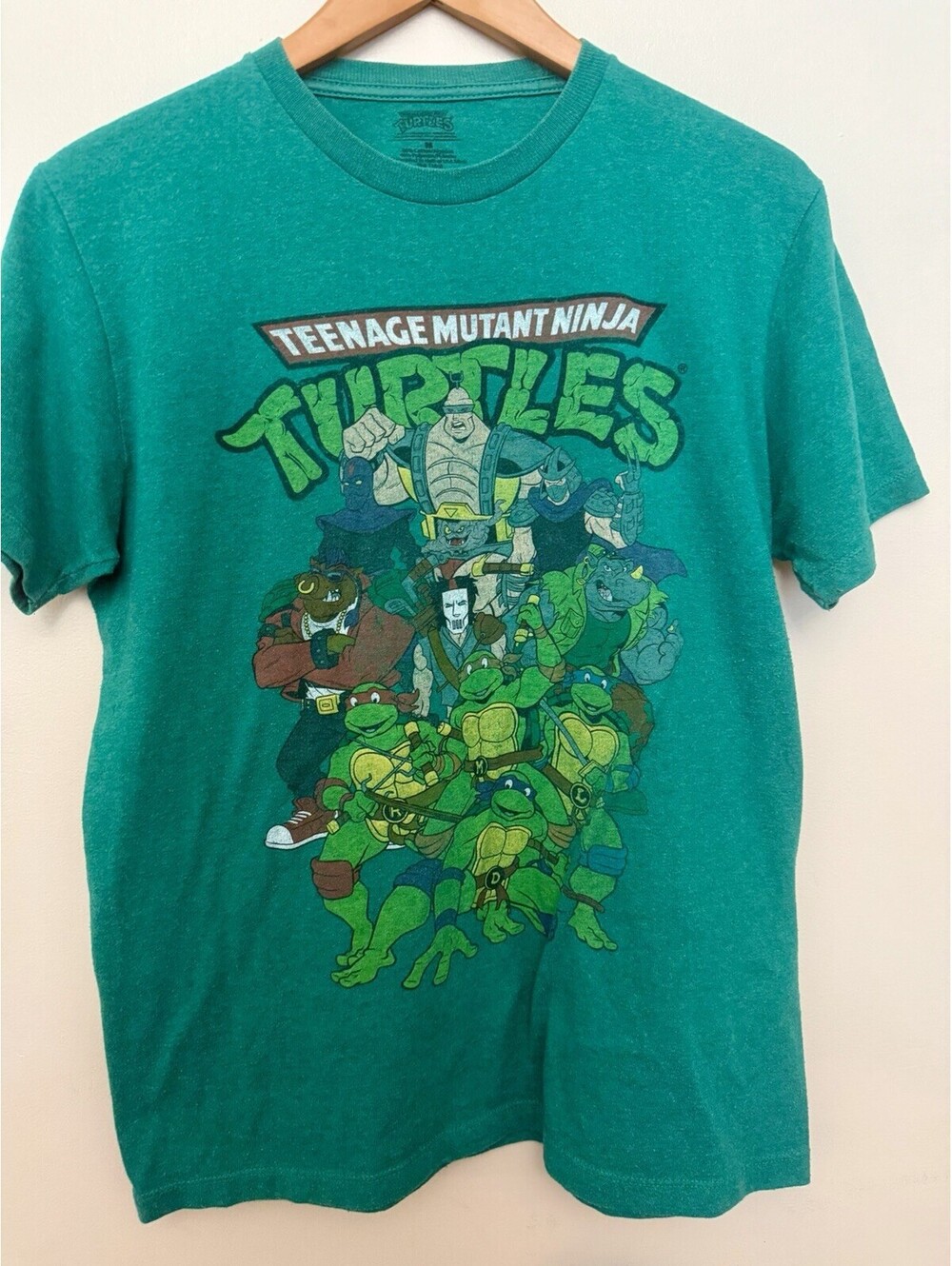 Teenage Mutant Ninja Turtle Men Med Retro Graphic Tee Short Sleeve Shirt Green